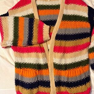 Colorful Striped Women's Cardigan